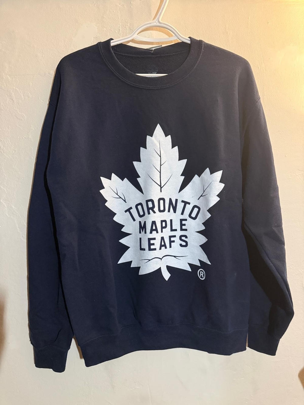 Toronto Maple Leafs Navy Crewneck Sweatshirt NHL Logo Size L